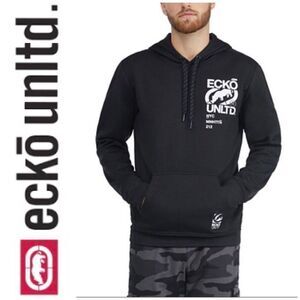 ECKO UNTLD - NWT - M Sz 3X - Small Tilt Fleece-Lined Hoodie in Charcoal & Black